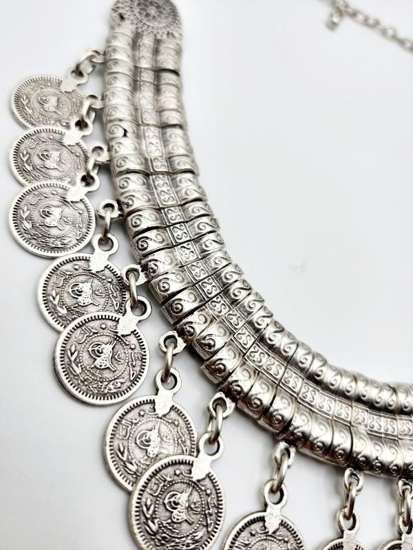 ZAMAK METAL ( 0 NİKEL ) 925 GÜMÜŞ KAPLAMA VİNTAGE KOLYE
