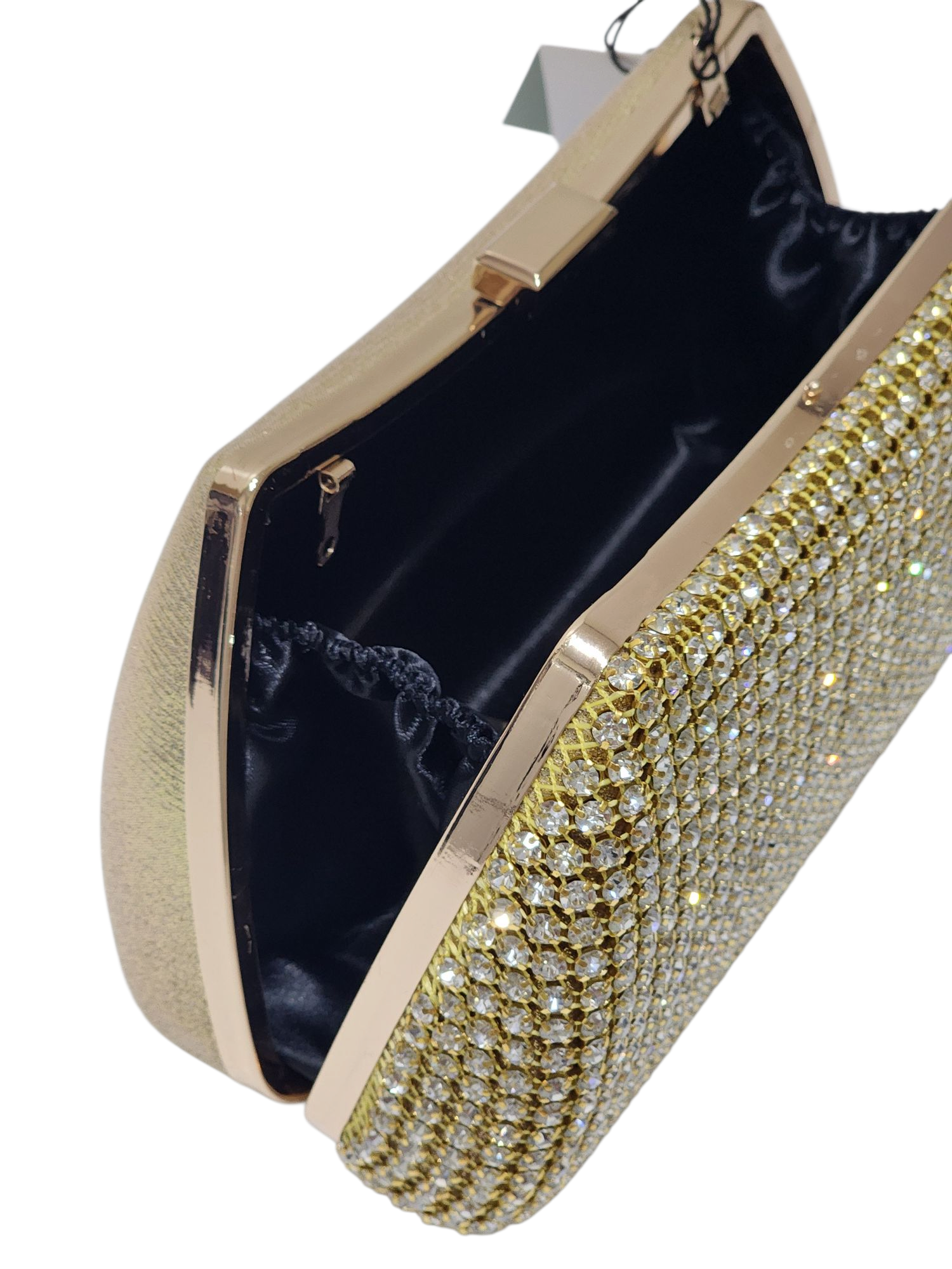 LİGHT GOLD KRİSTAL TAŞLI KADIN ABİYE EL-OMUZ ÇANTASI