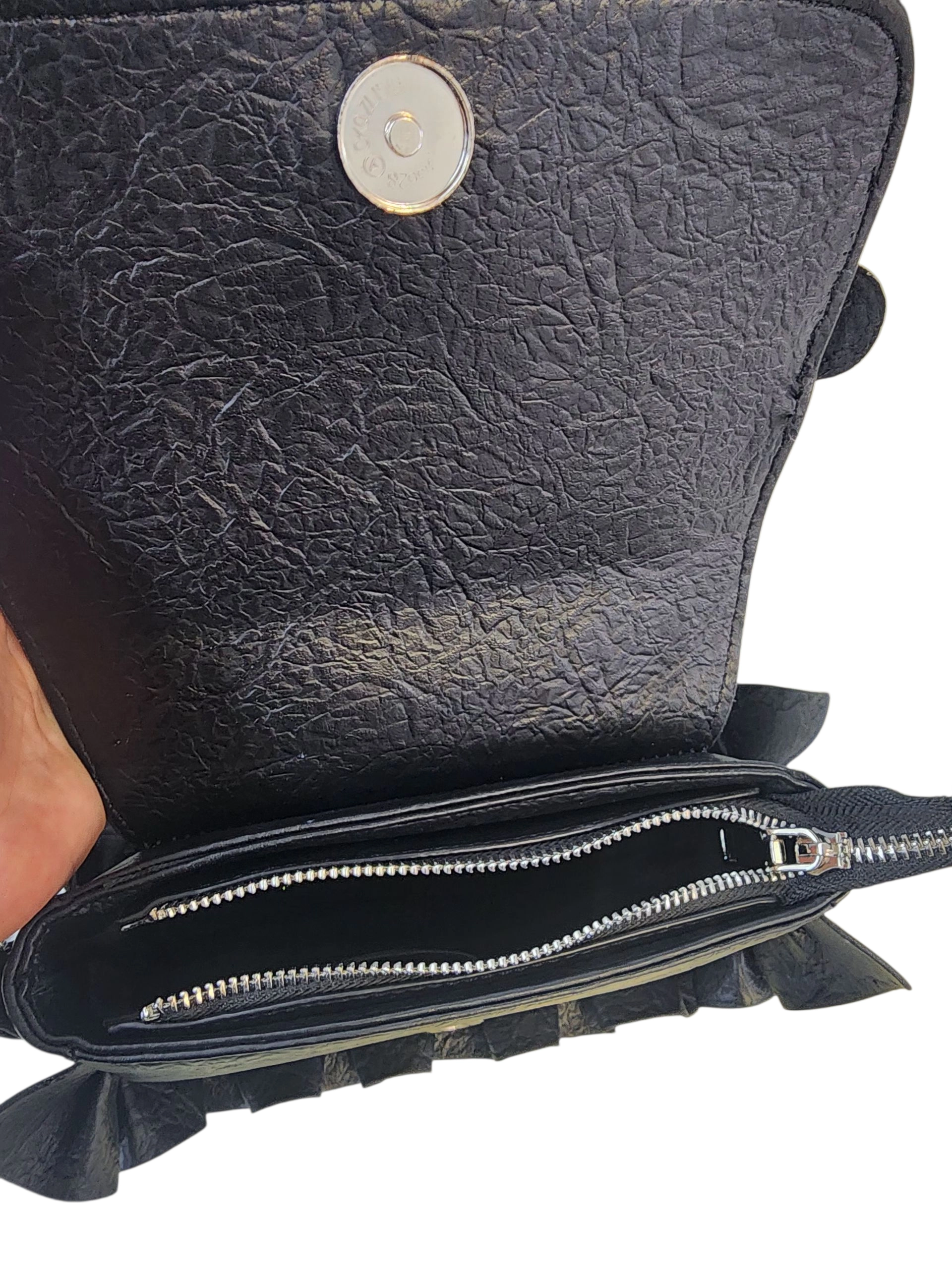 ZİNCİR-TAŞ & BONCUK DETAYLI KANVAS-SUNİ DERİ ’’MİNİ BOY’’ KADIN OMUZ ÇANTASI