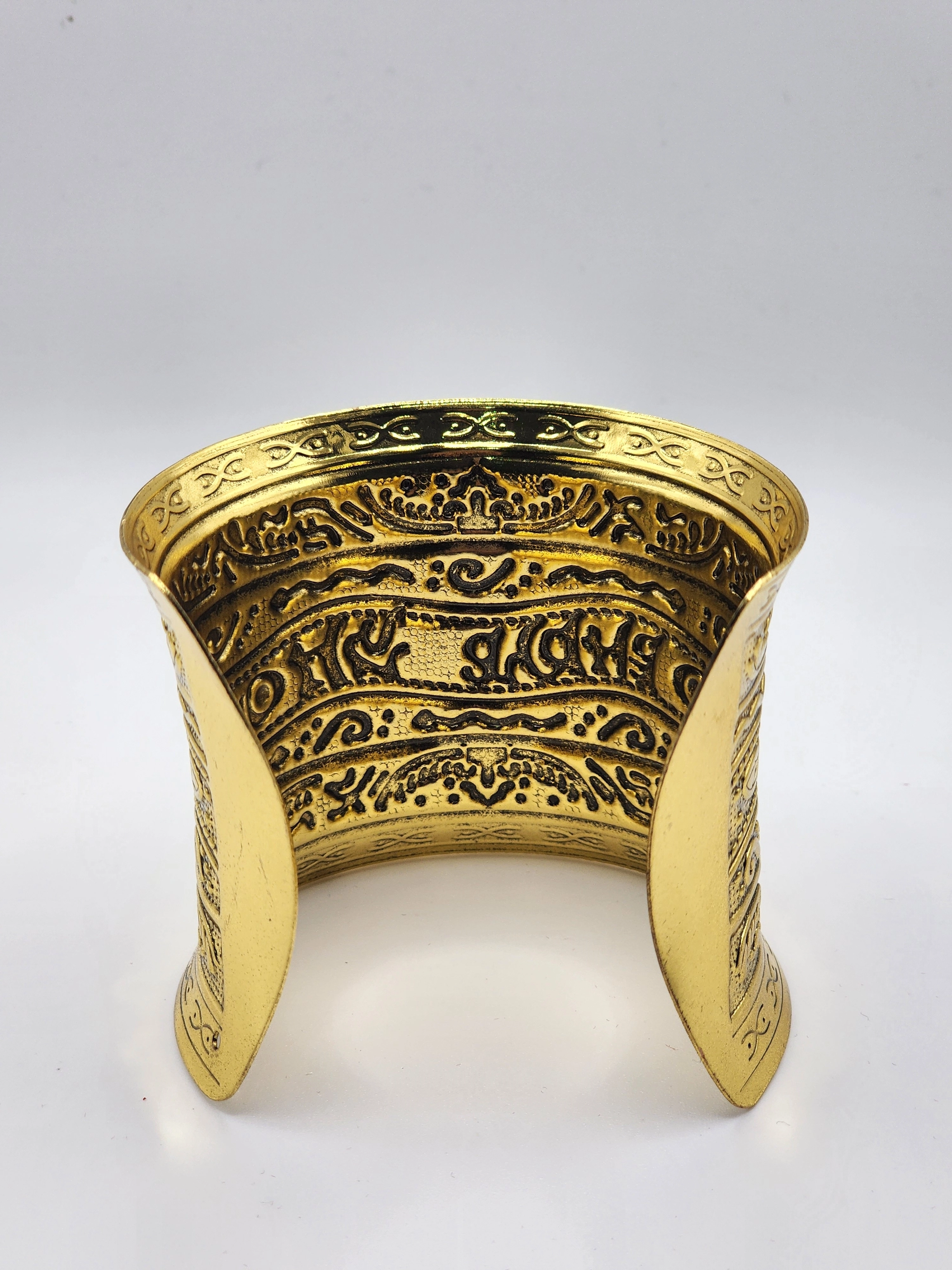 VİNTAGE- RETRO KABARTMA OYMALI GENİŞ MANŞET BİLEZİK