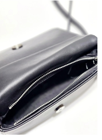 SİYAH-SİLVER KRİSTAL TAŞLI YUMUŞAK SUNİ DERİ KADIN OMUZ ÇANTASI