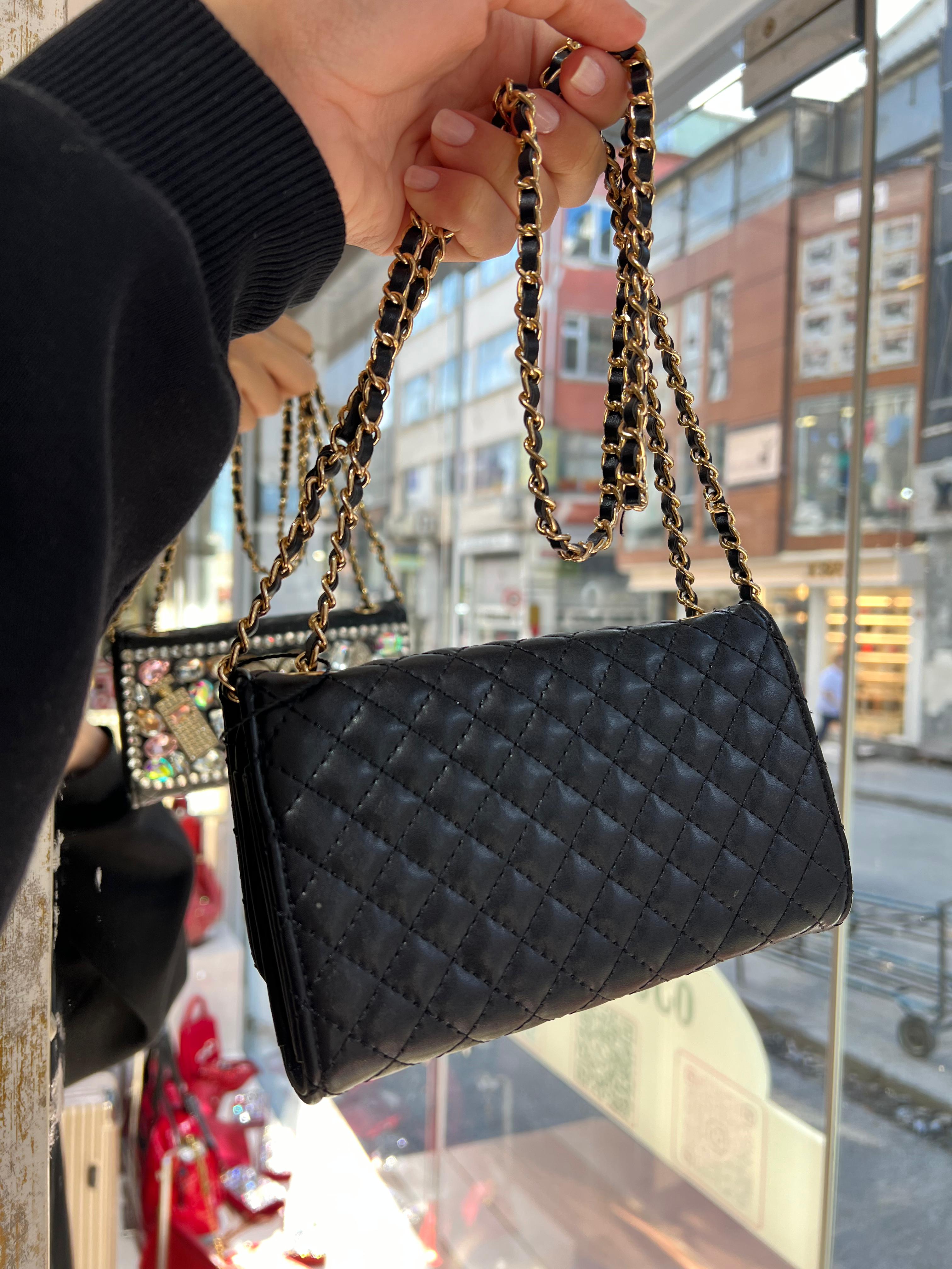 Kristal Taşlı Figür Model ( Mini Boy ) Çapraz-cüzdan Omuz Çantası