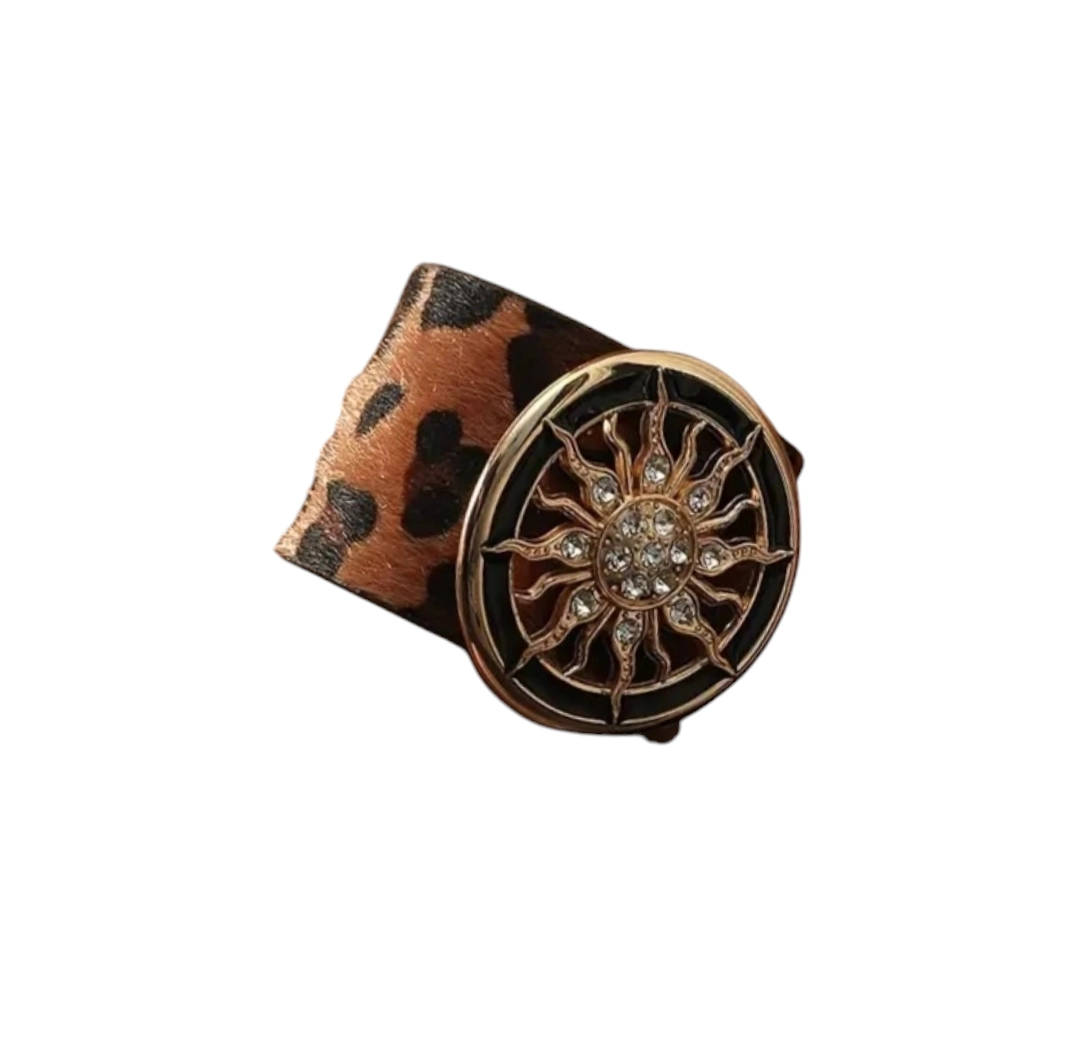 LEOPAR DESENLİ GOLD GÜNEŞ FİGÜR BOHEM MODEL KADIN BİLEKLİK