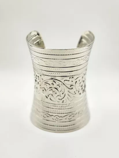 VİNTAGE ETNİK OYMALI DESEN MANŞET BİLEZİK