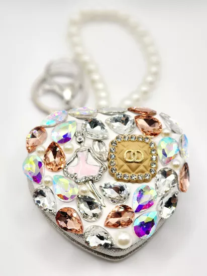 KRİSTAL TAŞ -BONCUK & FİGÜRLÜ ’’ EL AYNASI’’ ÇANTA AKSESUARI