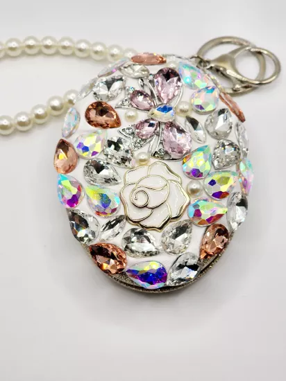 KRİSTAL TAŞ -BONCUK & FİGÜRLÜ ’’ EL AYNASI’’ ÇANTA AKSESUARI