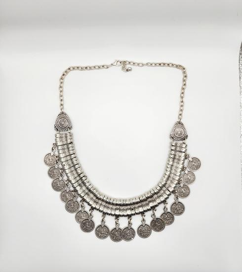 ZAMAK METAL ( 0 NİKEL ) 925 GÜMÜŞ KAPLAMA VİNTAGE KOLYE