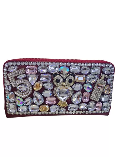 KRİSTAL TAŞLI FİGÜR MODEL EL ÇANTASI ( CÜZDAN )