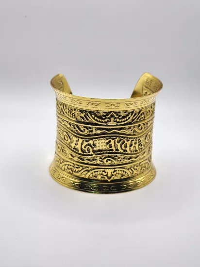 VİNTAGE- RETRO KABARTMA OYMALI GENİŞ MANŞET BİLEZİK