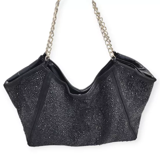 KRİSTAL TAŞ İŞLEMELİ YUMUŞAK DERİ BÜYÜK BOY KADIN EL- OMUZ ÇANTASI